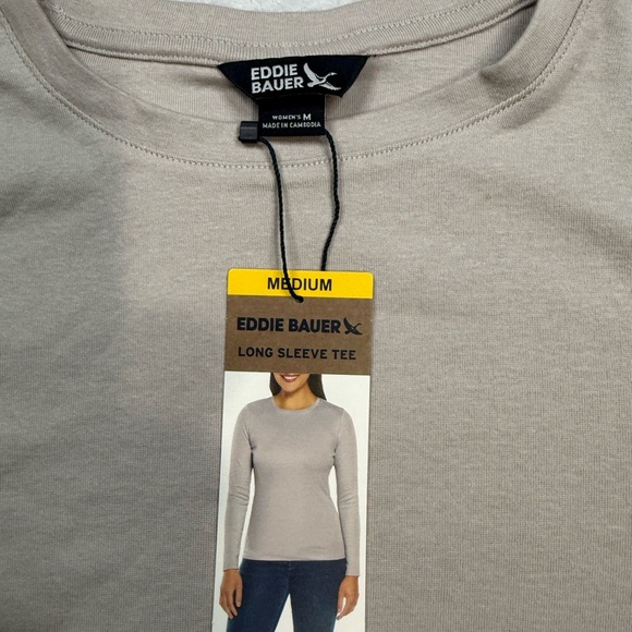 Eddie Bauer Tan Long Sleeve Tee Relaxed Fit - Picture 3 of 5